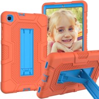 NIKCORP Oklopna maska za Samsung Galaxy Tab A 8.0" s ugrađenim postoljem trodijelna zaštitna futrola, narančasta